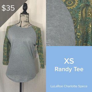 NWT Grey and Green Paisley Lularoe Randy Tee